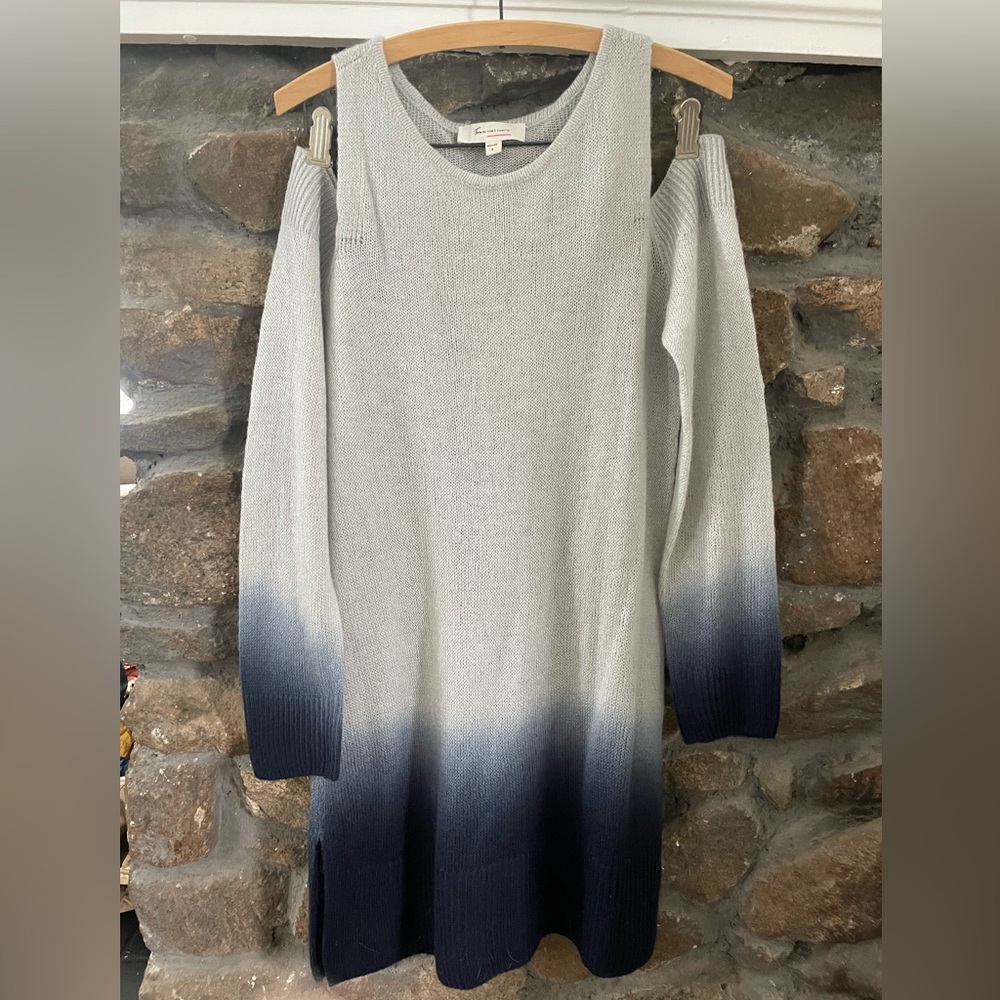 Vince Camuto open shoulder sweater. Navy and gray.  Women’s size S.